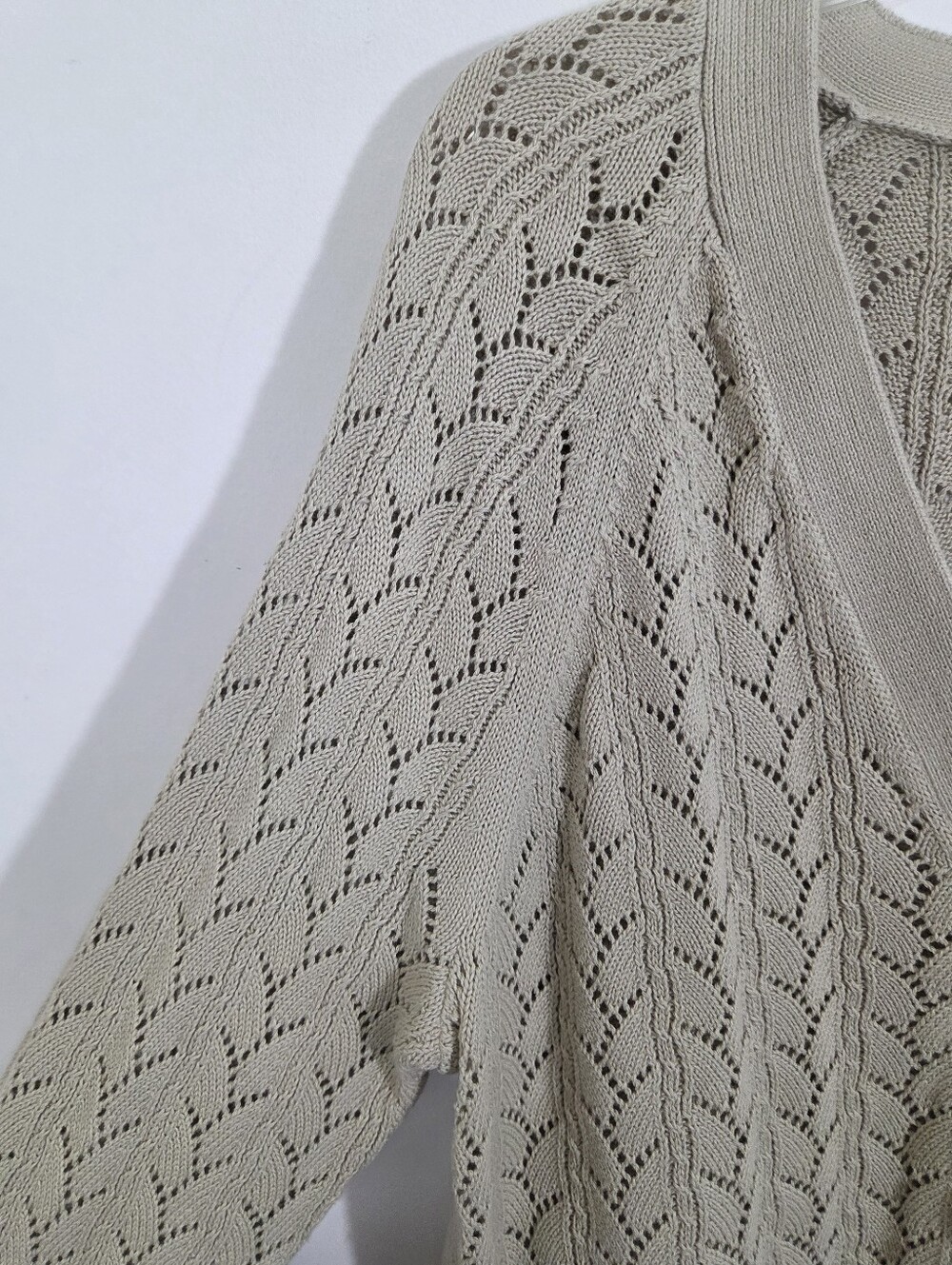 NWT LOFT Cardigan Sweater Lightweight Tan Beige V-neck Boho Size XL - Picture 4 of 10